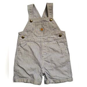 EUC Carhartt Striped Kids Shortall - Blue and White
